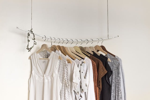 Clothes hanging up